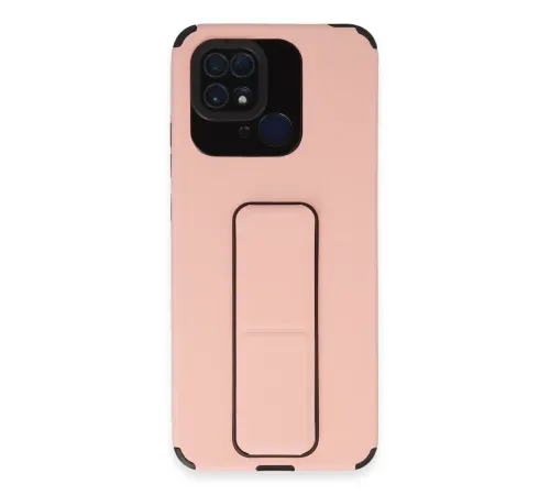 Xiaomi Redmi 10C Kılıf Mega Standlı Silikon - Pudra