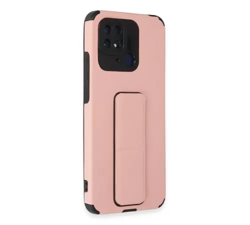 Xiaomi Redmi 10C Kılıf Mega Standlı Silikon - Pudra