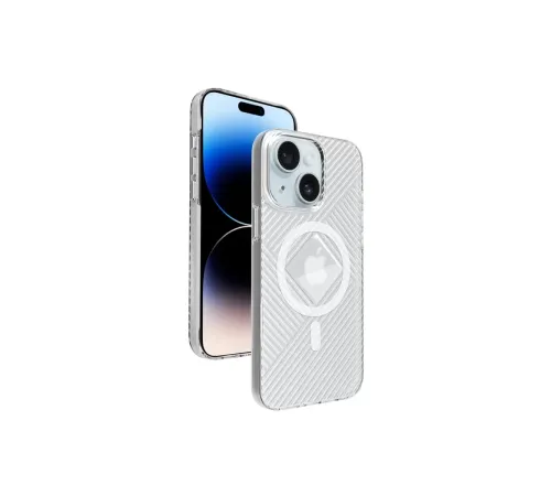 iPhone 15 Stella PC Sert Magsafe Kılıf - Şeffaf