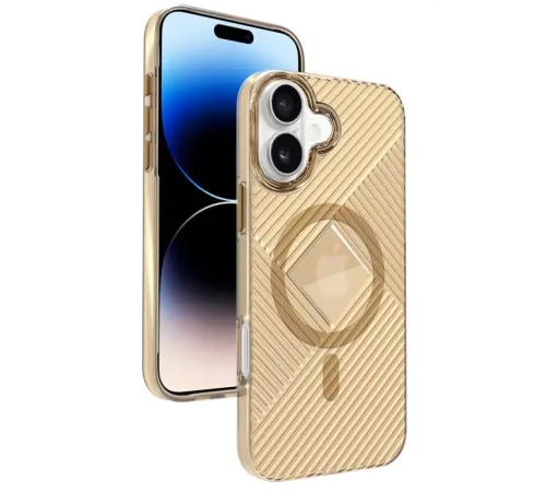 iPhone 16 Stella PC Sert Magsafe Kılıf - Gold