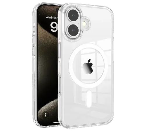 iPhone 16 Gleam PC Sert Magsafe Kılıf - Şeffaf
