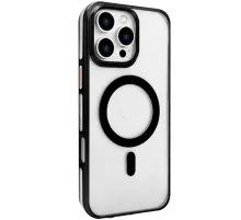 iPhone 16 Pro Gleam PC Sert Magsafe Kılıf - Şeffaf-Siyah