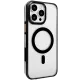 iPhone 15 Pro Gleam PC Sert Magsafe Kılıf - Şeffaf-Siyah