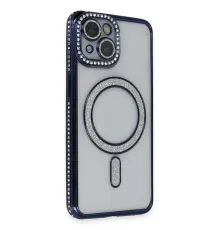 Apple iPhone 14 Kılıf Joke Simli Magneticsafe Kılıf - Lacivert
