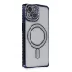Apple iPhone 14 Kılıf Joke Simli Magneticsafe Kılıf - Lacivert