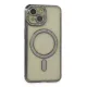 Apple iPhone 14 Kılıf Joke Simli Magneticsafe Kılıf - Gri
