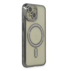 Apple iPhone 14 Kılıf Joke Simli Magneticsafe Kılıf - Gri