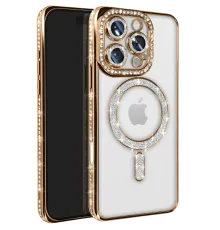 Apple iPhone 16 Pro Max Kılıf Joke Simli Magneticsafe Kılıf - Gold