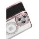 Apple iPhone 16 Pro Max Kılıf Joke Simli Magneticsafe Kılıf - Pembe