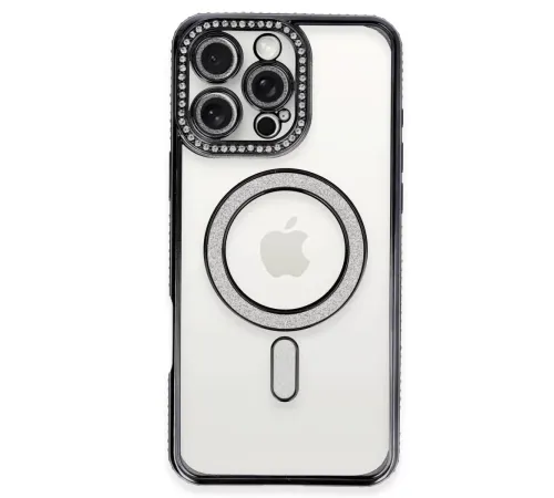 Apple iPhone 16 Pro Max Kılıf Joke Simli Magneticsafe Kılıf - Gri