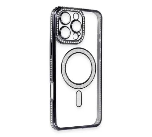 Apple iPhone 16 Pro Max Kılıf Joke Simli Magneticsafe Kılıf - Gri