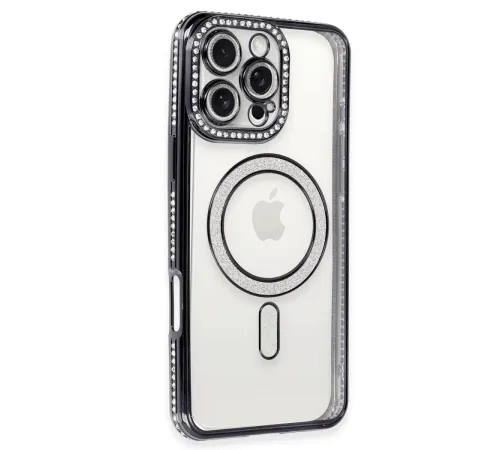 Apple iPhone 16 Pro Max Kılıf Joke Simli Magneticsafe Kılıf - Gri