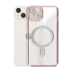 Apple iPhone 15 Kılıf Joke Simli Magneticsafe Kılıf - Pembe