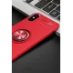 Apple iPhone XS Kılıf Range Yüzüklü Silikon - Kırmızı