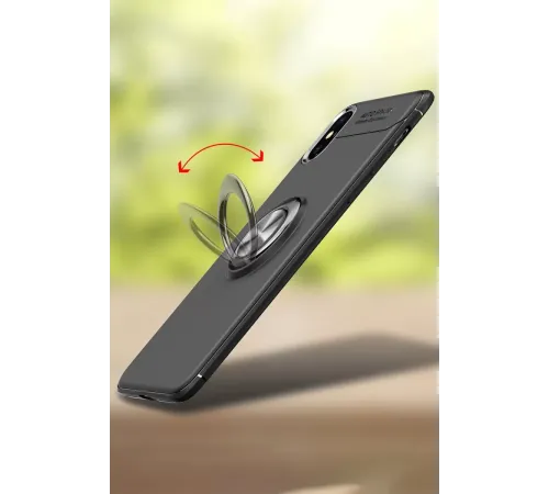 Apple iPhone XS Kılıf Range Yüzüklü Silikon - Kırmızı