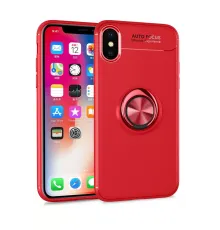 Apple iPhone XS Kılıf Range Yüzüklü Silikon - Kırmızı