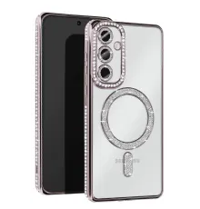 Samsung Galaxy S25 Kılıf Joke Simli Magneticsafe Kılıf - Gümüş