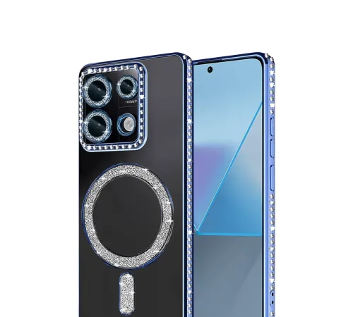 Xiaomi Redmi Note 13 Pro 4G Joke Simli Magneticsafe Kılıf - Mavi