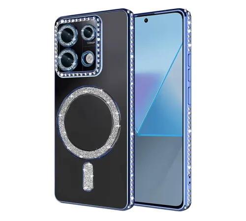 Xiaomi Redmi Note 13 Pro 4G Joke Simli Magneticsafe Kılıf - Mavi