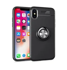 Apple iPhone XS Max Kılıf Range Yüzüklü Silikon - Siyah