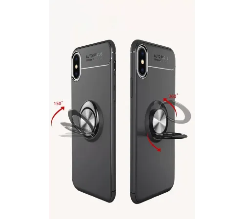 Apple iPhone XS Max Kılıf Range Yüzüklü Silikon - Mavi