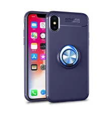 Apple iPhone XS Max Kılıf Range Yüzüklü Silikon - Mavi