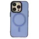 Apple iPhone 14 Pro Max Kılıf Anka PC Magneticsafe Sert Metal Kapak - Sierra Blue