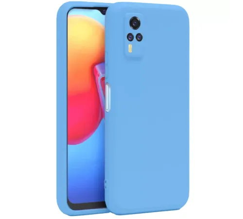 Vivo Y53S Kılıf Nano içi Kadife Silikon - Mavi
