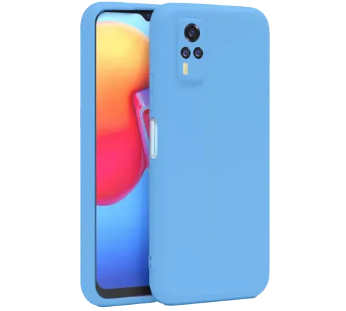 Vivo Y53S Kılıf Nano içi Kadife Silikon - Mavi