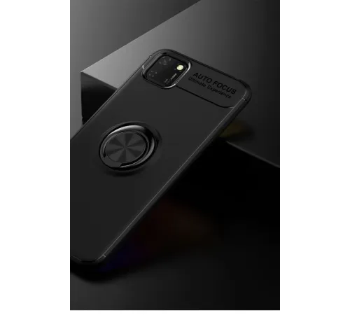 Huawei Y5P Kılıf Range Yüzüklü Silikon - Siyah