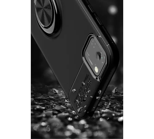 Huawei Y5P Kılıf Range Yüzüklü Silikon - Siyah
