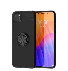 Huawei Y5P Kılıf Range Yüzüklü Silikon - Siyah
