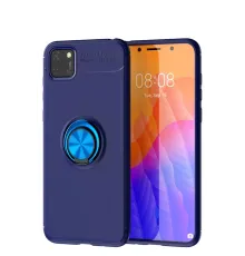 Huawei Y5P Kılıf Range Yüzüklü Silikon - Mavi
