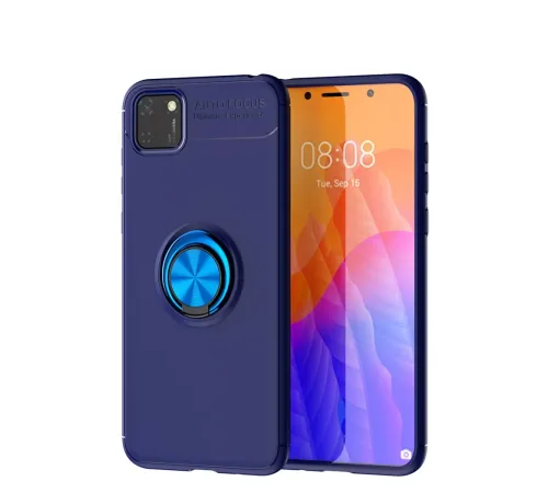 Huawei Y5P Kılıf Range Yüzüklü Silikon - Mavi