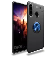 Huawei Y6P Kılıf Range Yüzüklü Silikon - Siyah-Mavi