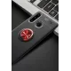 Huawei Y6P Kılıf Range Yüzüklü Silikon - Siyah-Kırmızı