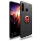 Huawei Y6P Kılıf Range Yüzüklü Silikon - Siyah-Kırmızı