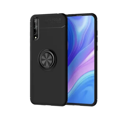 Huawei P Smart S Kılıf Range Yüzüklü Silikon - Siyah