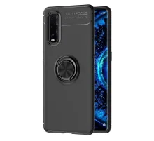 Find X2 Kılıf Range Yüzüklü Silikon - Siyah