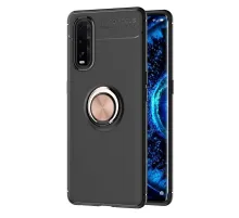 Find X2 Kılıf Range Yüzüklü Silikon - Siyah-Gold