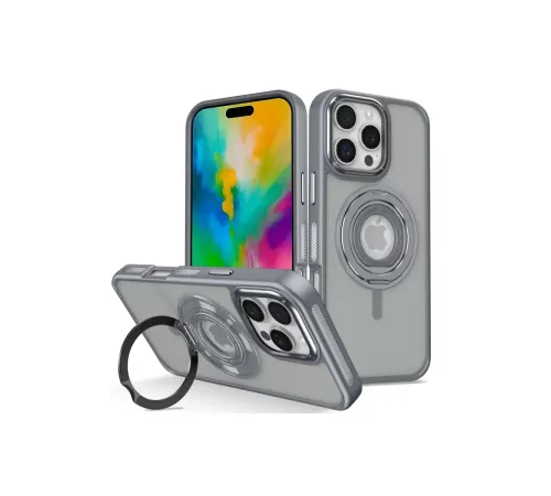 iPhone 16 Pro Banza Magsafe Standlı Kapak - Titan Gri