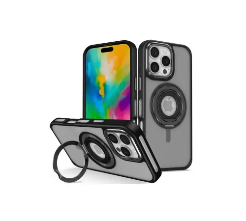 iPhone 16 Pro Max Banza Magsafe Standlı Kapak - Siyah