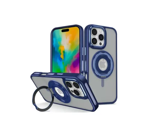 iPhone 16 Pro Max Banza Magsafe Standlı Kapak - Lacivert