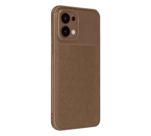 A6 Pro 4G Auto Focus Karbon Kapak - Kahverengi