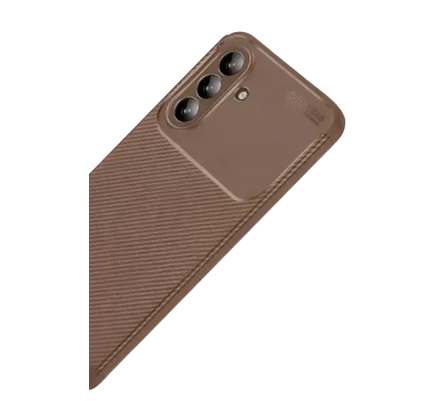 Samsung Galaxy A57 5G Auto Focus Karbon Kapak - Kahverengi
