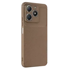 Realme C61 Kılıf Auto Focus Karbon Kapak - Kahverengi