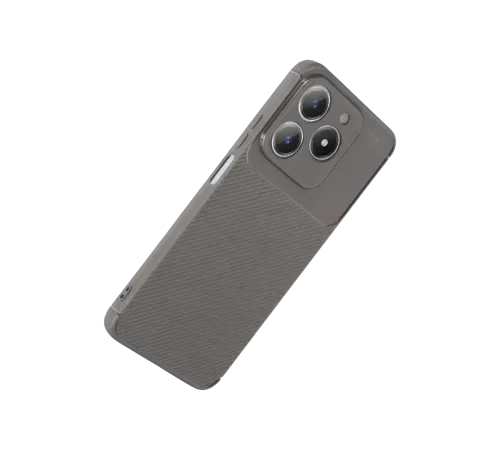 Realme C61 Kılıf Auto Focus Karbon Kapak - Gri