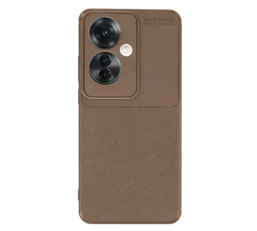 Reno 11F Kılıf Auto Focus Karbon Kapak - Kahverengi