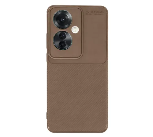 Reno 11F Kılıf Auto Focus Karbon Kapak - Kahverengi
