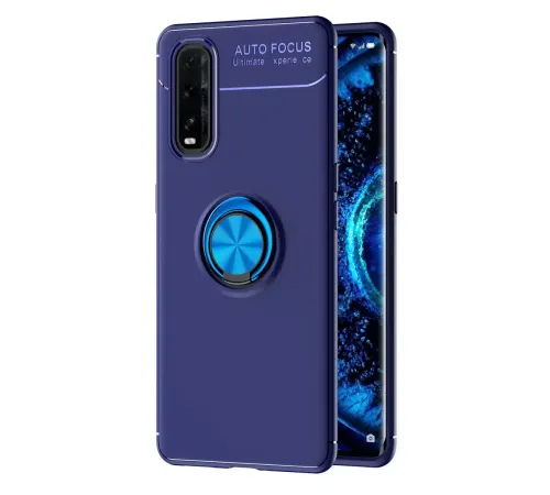 Find X2 Kılıf Range Yüzüklü Silikon - Mavi